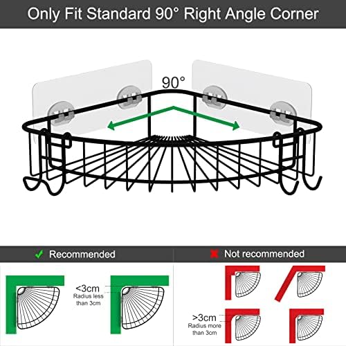 Stainless Steel Shower Caddy Corner 2 Pack Black