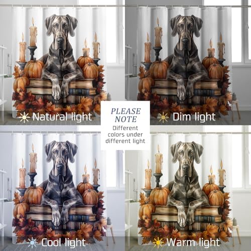 DESIHOM Fall Great Dane Shower Curtain Set