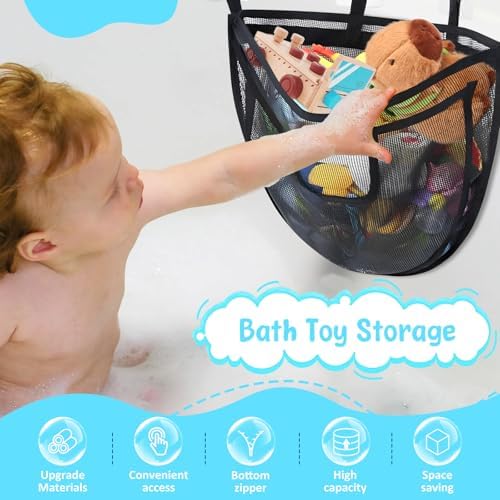 Abizarch Bath Toy Storage Corner Mesh Organizer