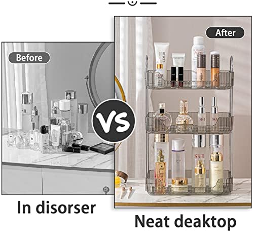 3-Tier Gray Countertop Storage Organizer for Bathroom and Kitchen