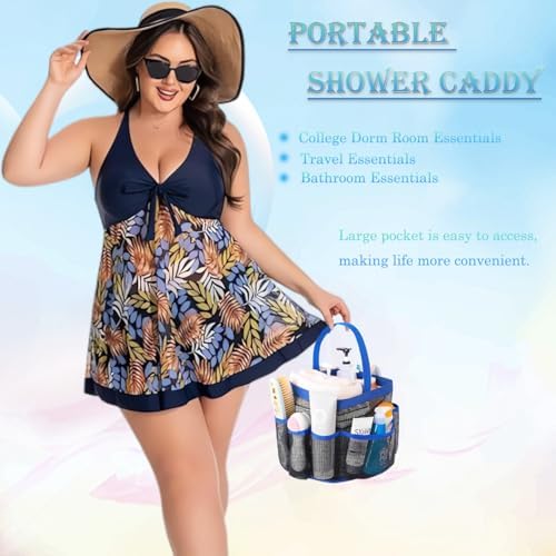 Dolrsrcm Mesh Shower Caddy Portable 8 Pocket Toiletry Bag