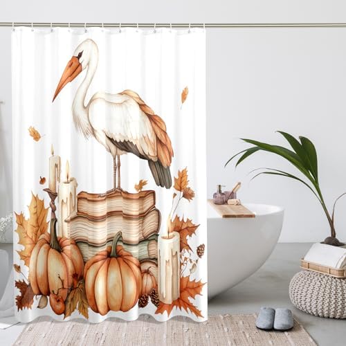 DESIHOM Fall Storks Bird Shower Curtain Set 72 Inch