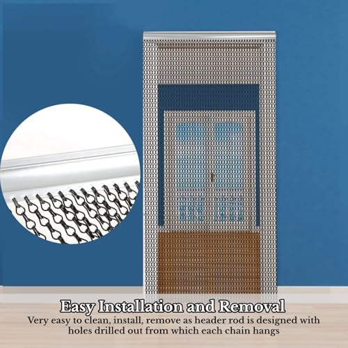 Aluminum Chain Curtain 90x214 for 5cm Divider