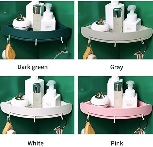 Green Plastic Corner Shelf Organizer With Hooks And Magic Tape