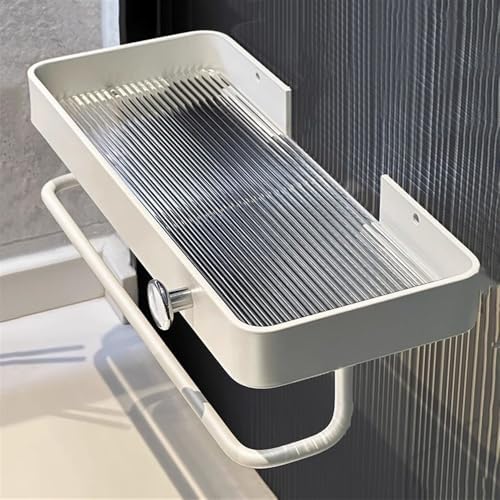 Acrylic Shower Caddy with Hook 30cm Floating Shelf for Bathroom Storage and Display
