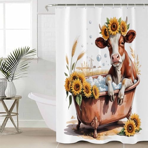 Thanksgiving Fall Sunflower Shower Curtain Set 4 Pcs