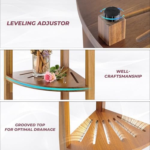 Bluewest 3-Tier Corner Shower Caddy Stand with Anti-Slip Feet