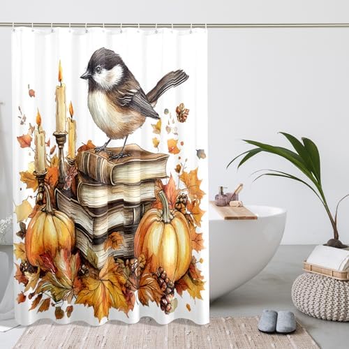 DESIHOM Fall Chickadees Bird Shower Curtain Set 78 Inch