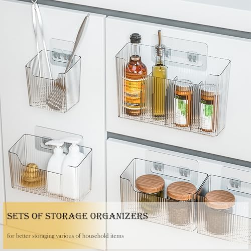 2 Pack Adhesive Mount Cabinet Door Organizer for Narrow Space and Bathroom Use