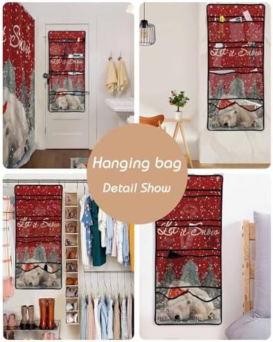 ZFUNCING Shower Curtain Set with 10 Pockets and Hooks