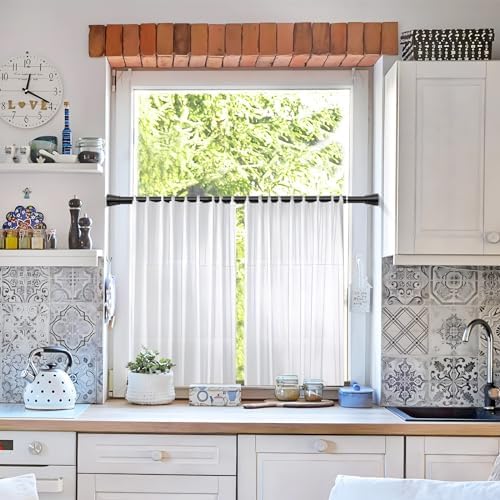 2 Pack 28-48 Inch Adjustable Stainless Steel Anti-Slip Shower Curtain Rods