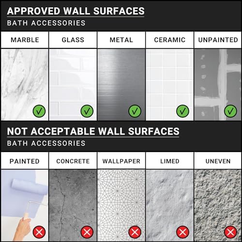 Questech 8 Inch Corner Shower Shelf with Q-Seal