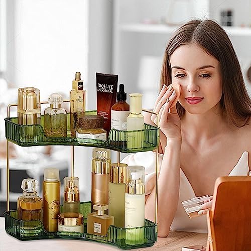 Weidace Corner Bathroom Counter Organizer 2 Tiers Green