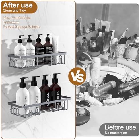 2025 New Adhesive Shower Caddy 2 Pack Grey
