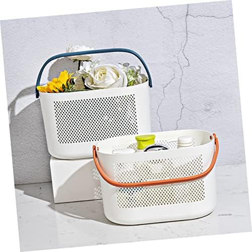 PRETYZOOM Portable Shower Basket Lightweight Plastic Storage Bin with Handles for Bathroom Organization
