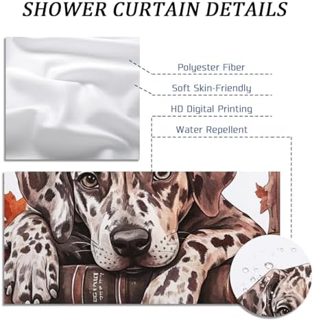 DESIHOM Fall Catahoula Leopard Dog Shower Curtain Set 72 Inch