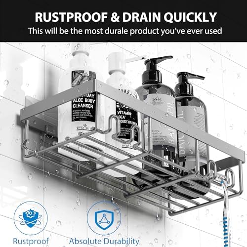 Moforoco Adhesive Shower Caddy Organizer 5 Pack