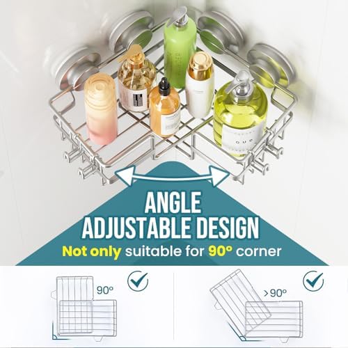 TAILI Corner Adaptive Suction Cup Shower Caddy 2 Pack