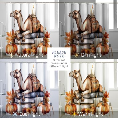 DESIHOM Fall Camels Pumpkins Shower Curtain Set