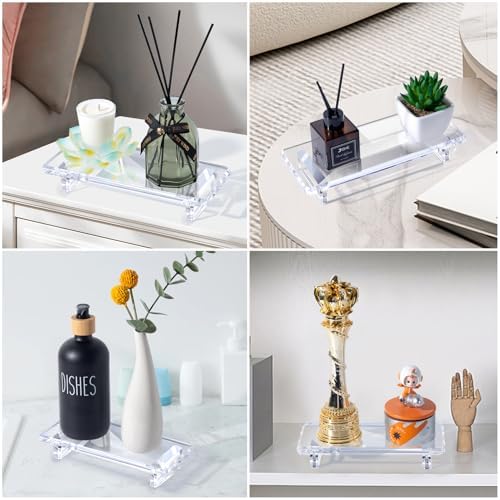 Acrylic Bathroom Counter Tray - Soap Dish and Vanity Decor Water-Resistant Small