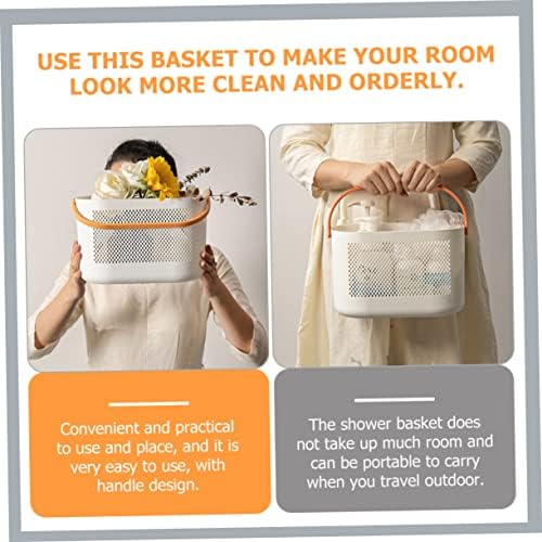 PRETYZOOM Portable Shower Basket Lightweight Plastic Storage Bin with Handles for Bathroom Organization
