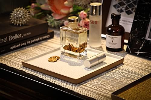 Chic Vanity Tray with Brown Trim 8x8 Inch