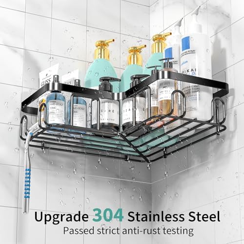 MOFOROCO 3-Pack Corner Shower Caddy Organizer Shelf Matte Black