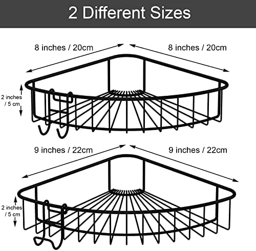 Stainless Steel Shower Caddy Corner 2 Pack Black