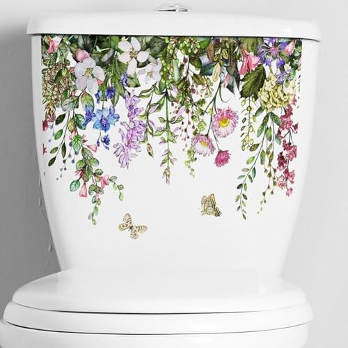 Galepromot Plant Leaves Toilet Lid Stickers Self-Adhesive Decals