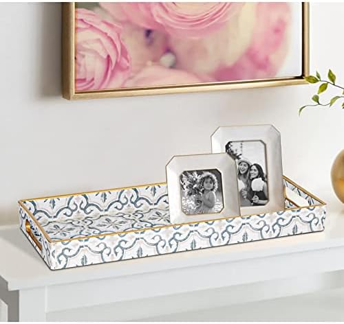 MAONAME White Decorative Tray with Handles