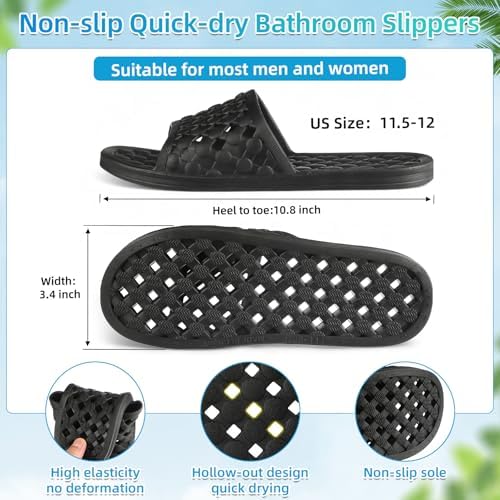 2 Pcs Mesh Shower Caddy and Non-Slip Slippers for Dorm Beach Pool Gym