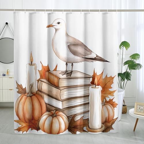 DESIHOM Fall Seagull Bird Shower Curtain Set - 62 Inch
