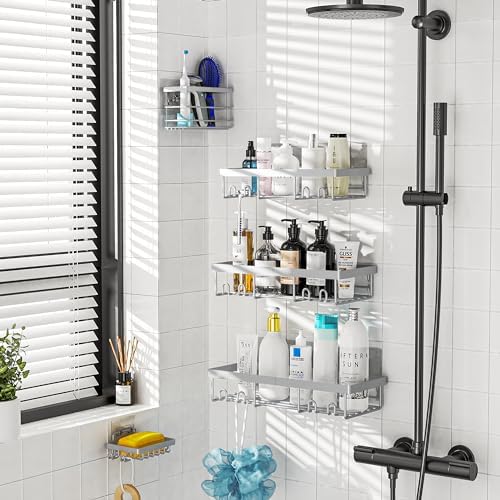 Moforoco Adhesive Shower Caddy Organizer 5 Pack