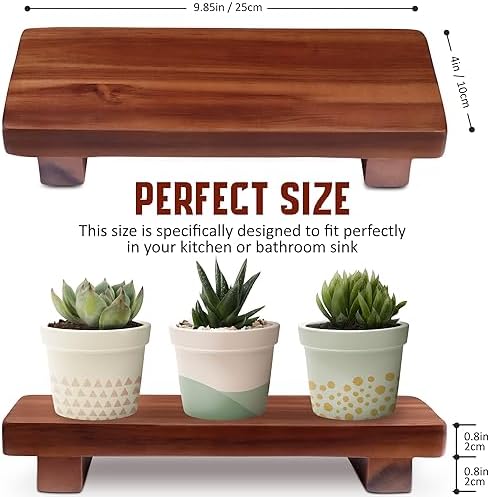 Acacia Wood Soap Stand 98x4 Inches Rustic Design