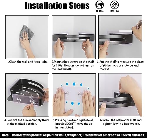 JASTT Corner Shelf Organizer 2 Pack Black