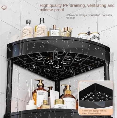 4 Tier Corner Shelf Stand with Wheels Black