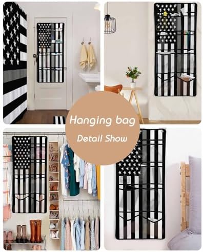 Singingin Waterproof Shower Curtain with 10 Pockets Organizer Set