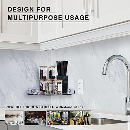 Bakzon Corner Shelves 2 Pack Clear Bathroom Organizer
