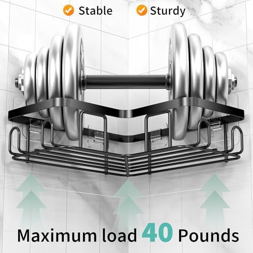 MOFOROCO 3-Pack Corner Shower Caddy Organizer Shelf Matte Black