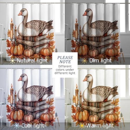 DESIHOM Fall Goose Shower Curtain Set 62 Inch