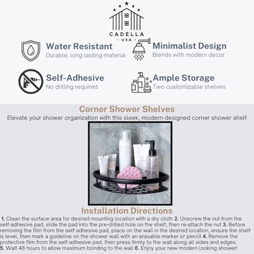 Corner Shower Shelves Two-Pack Modern Design