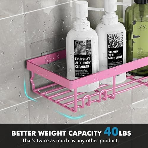 Moforoco 5 Pack Adhesive Shower Caddy Organizer Set