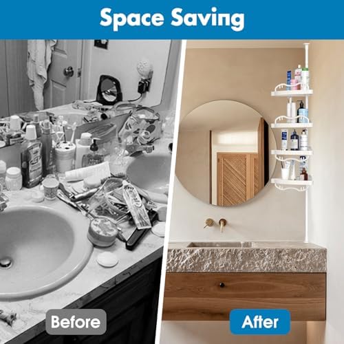 BsBsBest Corner Shower Organizer 4 Layer White