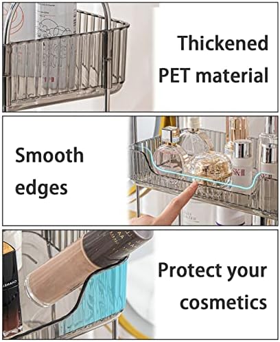 3-Tier Gray Countertop Storage Organizer for Bathroom and Kitchen