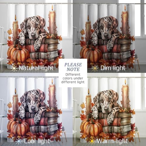 DESIHOM Fall Catahoula Leopard Dog Shower Curtain Set 72 Inch