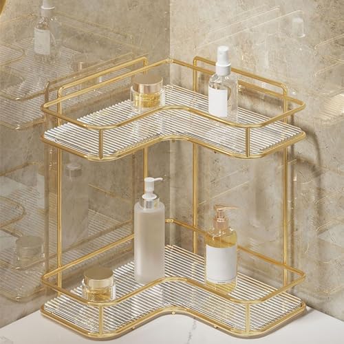 Corner Bathroom Organizer Double Layer Shelf