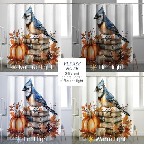 DESIHOM Fall Blue Jay Bird Shower Curtain Set 78 Inch
