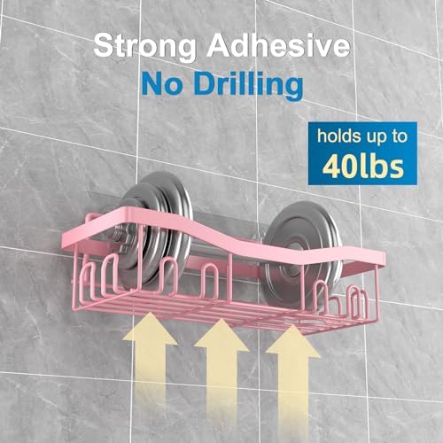 Adhesive Shower Caddy Set 5 Pack Rustproof Organizers