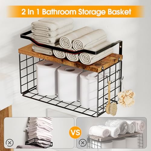 LIDTOP 6 Tier Towel Rack with Floating Shelves