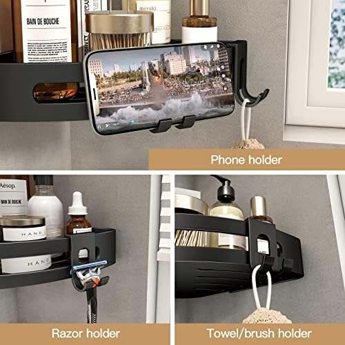 VOLPONE Corner Shower Caddy 2-Pack Black